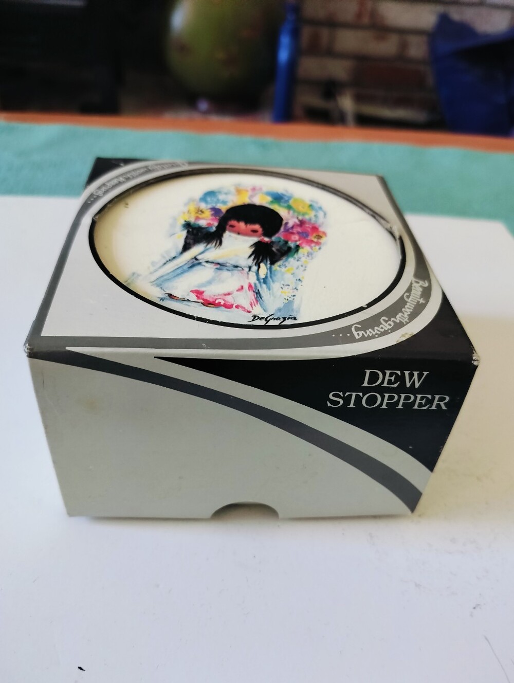 Ted DeGrazia Sandstone Creations "Dew Stopper" Ceramic Coasters Set of 4 NIB